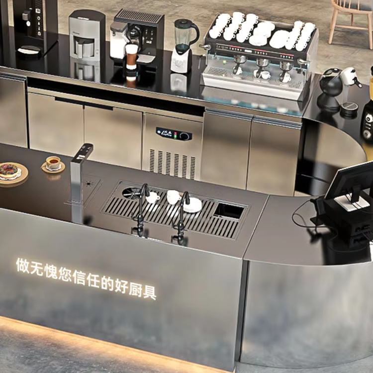 Coffee Tea And Company - Mostrador de Recepción Personalizado para Cafetería,